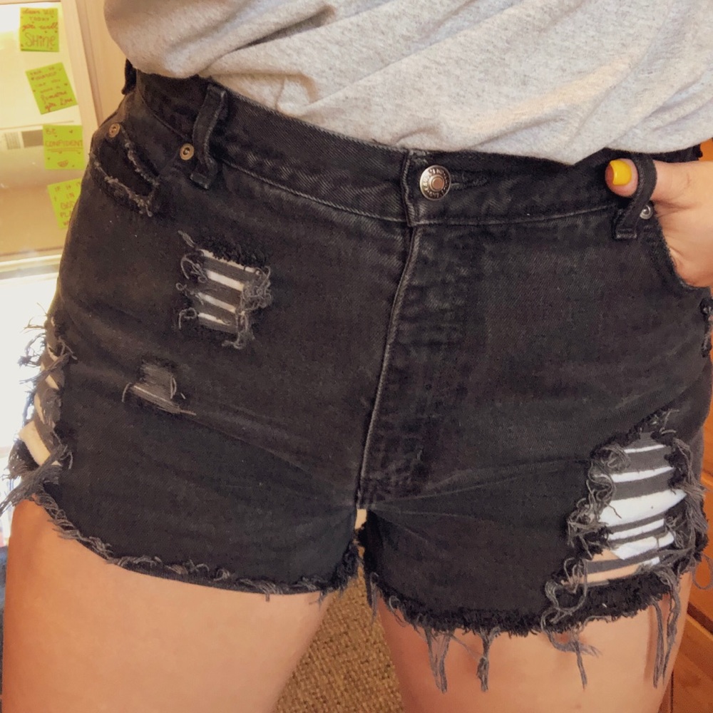 Vintage Land’s End Black Denim Cut Offs